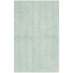 Safavieh Plush Master Bath Aqua 2 ft. 3 in. x 3 ft. 9 in. 2-Piece Rug Set