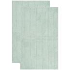 Safavieh Plush Master Bath Aqua 2 ft. 3 in. x 3 ft. 9 in. 2-Piece Rug Set