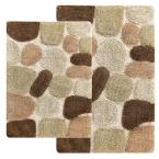 Chesapeake Merchandising Pebbles 24 in. x 40 in. 2-Piece Bath Rug Set in Khaki