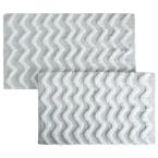 Lavish Home Chevron Seafoam 24.5 in. x 41 in. 2-Piece Bathroom Mat Set