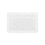 Laura Ashley Crochet 100% Cotton 17 in. x 24 in. Bath Rug in White